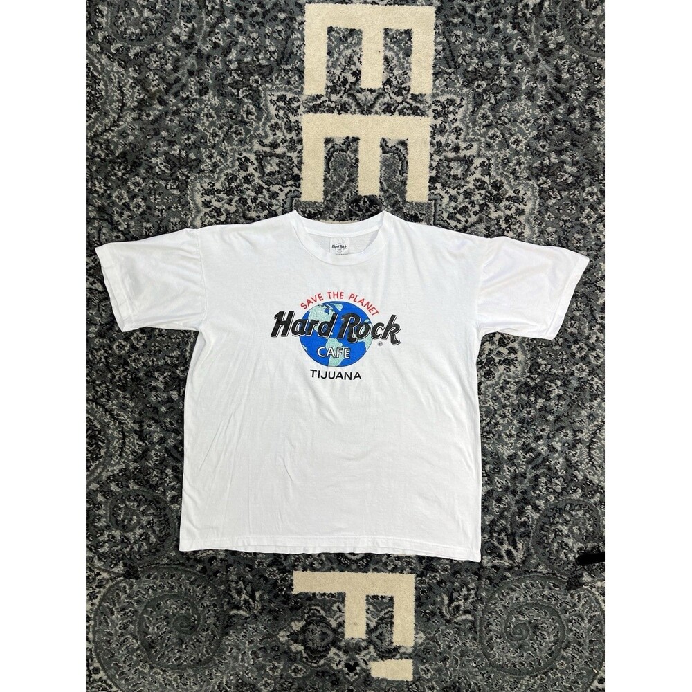 Vintage Hard Rock Cafe Shirt Mens Large White Tijuana Save The Planet Tee
